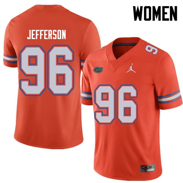 NCAA Florida Gators Cece Jefferson Women's #96 Jordan Brand Orange Stitched Authentic College Football Jersey BGD1764MS